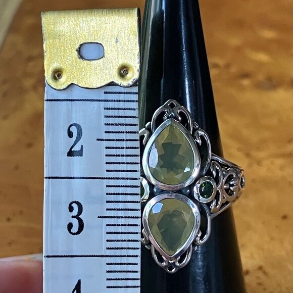 Natural Canary Opal Chrome Diopside Sterling Silver Ring Size 5 - Picture 7 of 9